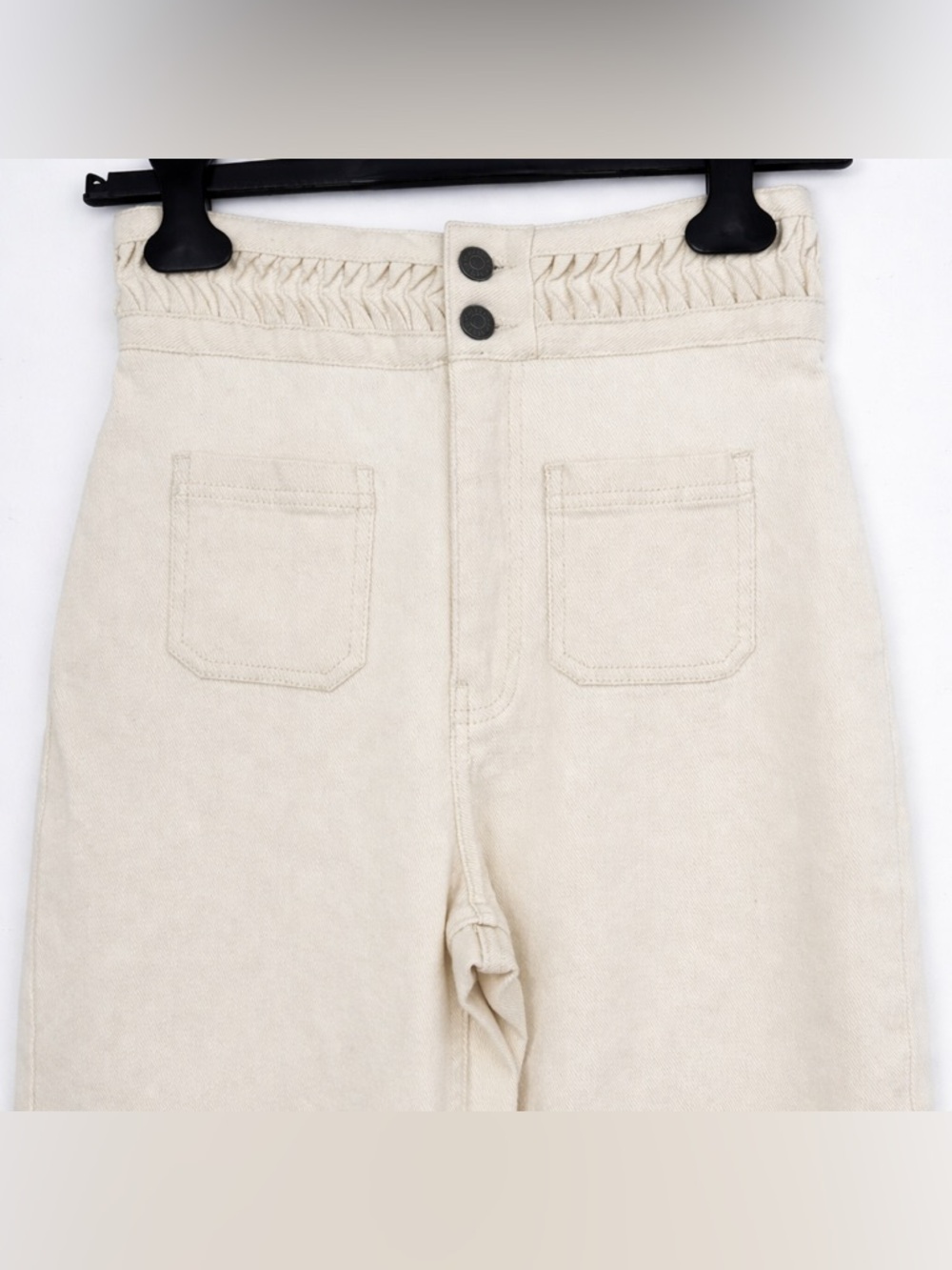 Anthropologie Magali Pascal Birkin Wide Leg Jeans High Rise Beige Size S - Picture 5 of 9